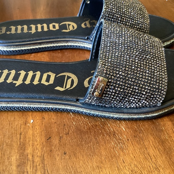 Juicy Couture Embellished Studded Bejeweled Slide Sandals, Size 9 NEW - Picture 2 of 7